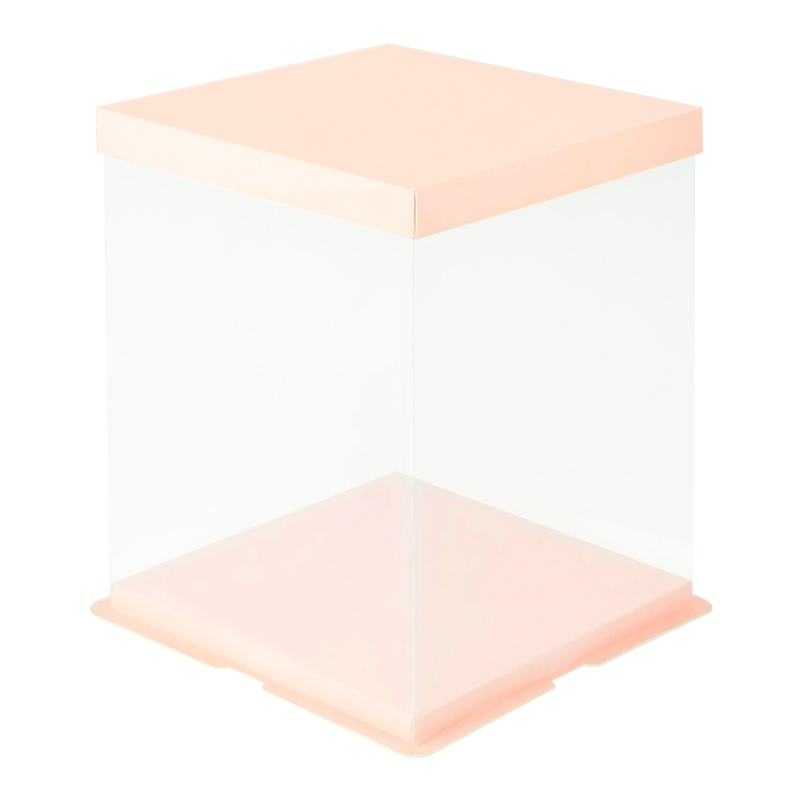 30cm Clear Rose Teddy Bear Packaging Box PVC Transparent Cake Boxes for Wedding Anniversary Birthday Baby Shower Supplies: pink 26x26x30cm