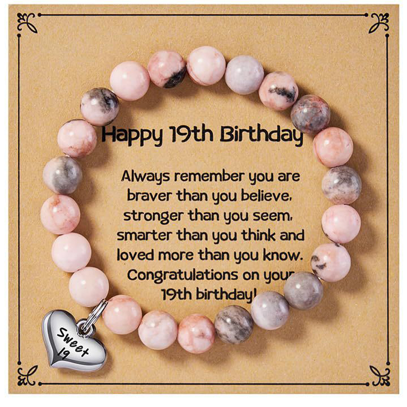 Alles Gute zum Geburtstag für 5-25 Jahre alte Mädchen, Geburtstag geflochtene Perlen Armbinde für ändern 5 bis 25 Tochter Enkelin Nichte: Hellgelb Farbe