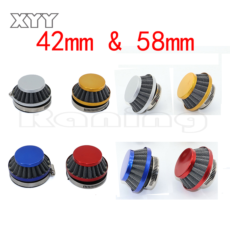 Filtro de aire colorido Mini Moto 42mm 58mm compatible con 2 tiempos 37cc 47cc 49cc Mini ATV Quad Dirt Bike Pocket Bike Pit Bike