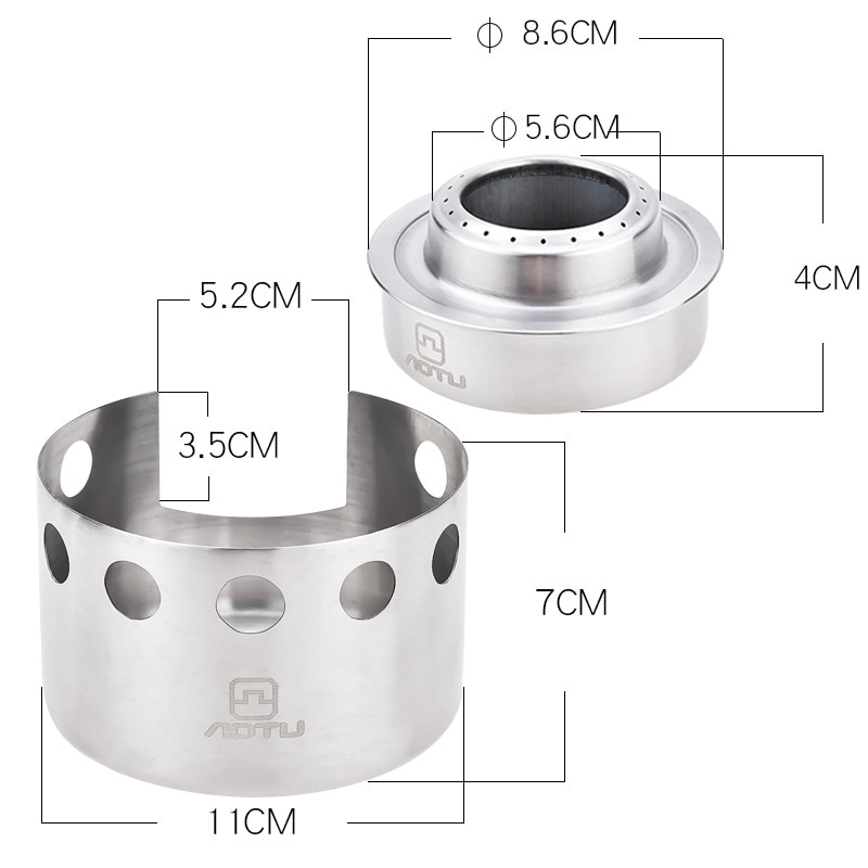 Estufa Alcoho portátil de aleación de aluminio con tapa para acampar al aire libre, senderismo, mochilero, cocina, estufa de Camping con Alcohol