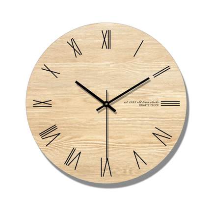Horloge murale ronde en bois style arabe | numérique, décoration murale de salon silencieux, pour la maison, de montre murale: 2 / 12 pouces