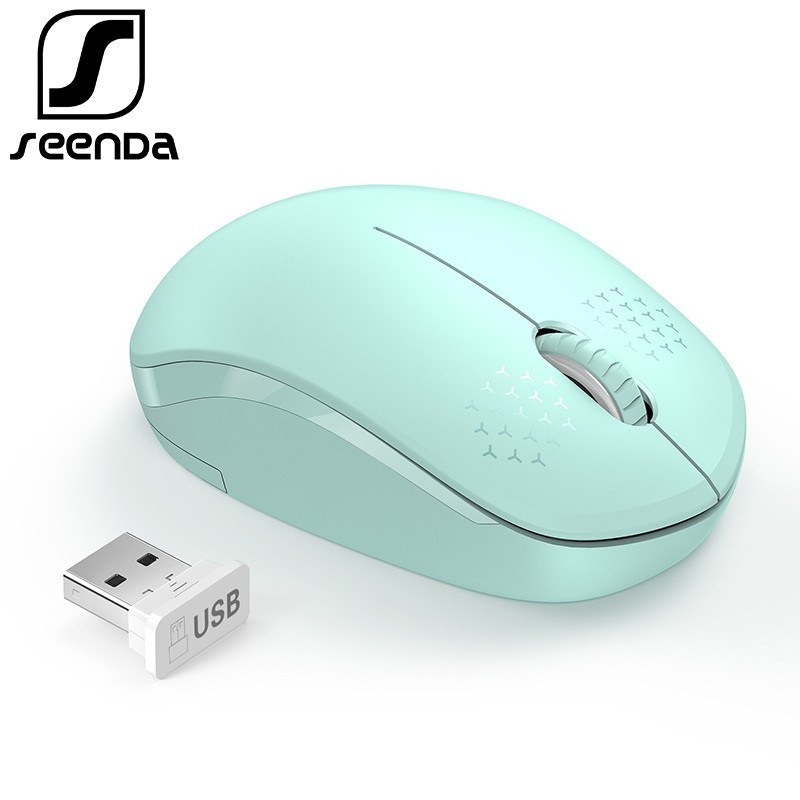 SeenDa-Ratón silencioso inalámbrico 2.4G para ordenador, ergonómico, para portátil, escritorio, Notebook, PC