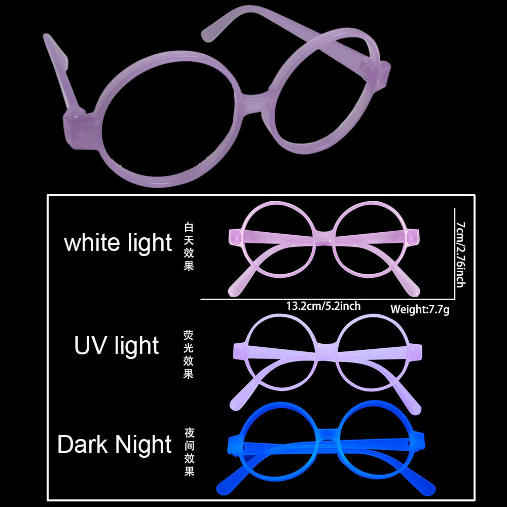 Selvlysende briller neonfargeskiftende briller lysende rekvisitter fluorescerende temafest uv-glød festdekorasjonsutstyr: Mørkegrå