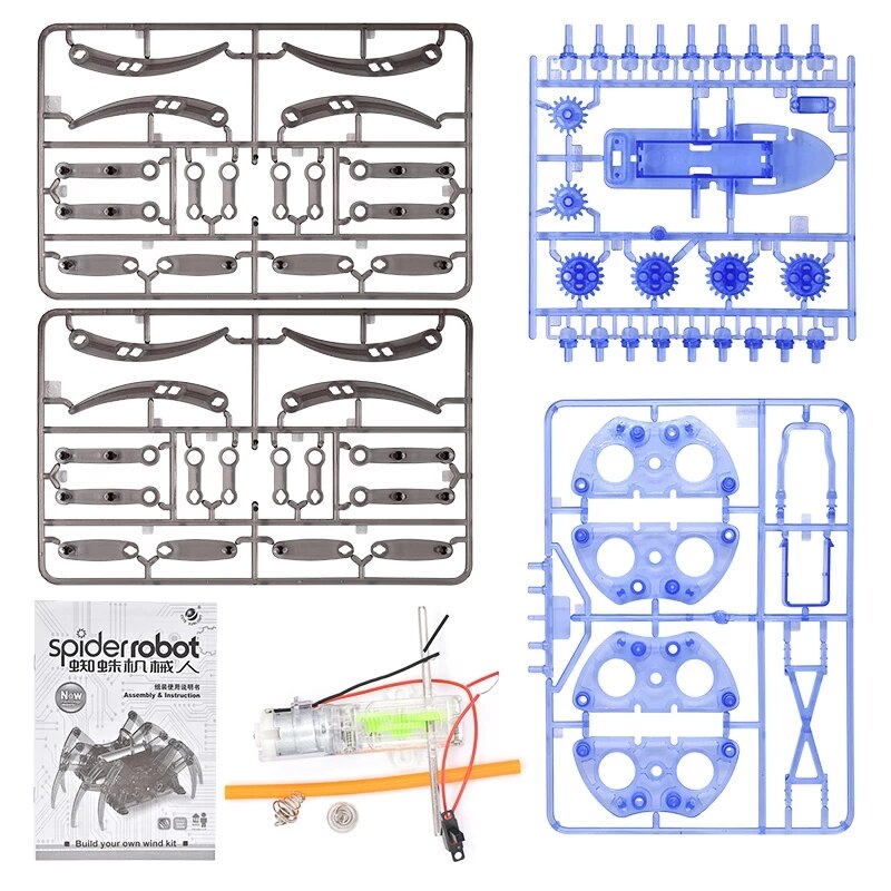 Spider Robot DIY Technology Small Production Electric Crawling Science Toy Assembling Material