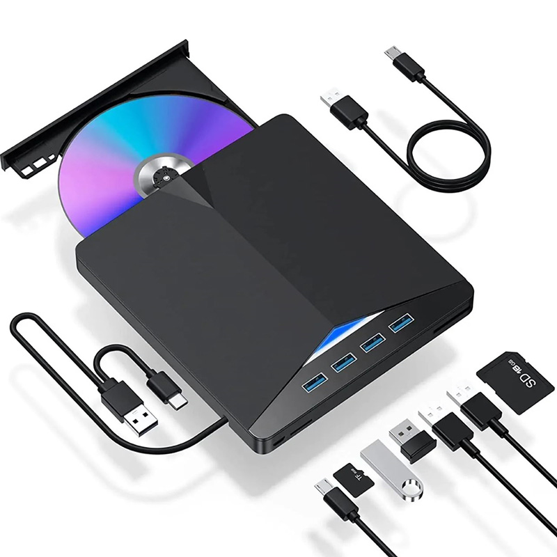 7-in-1 USB 3.0 Type-c External DVD RW CD Drive Burner Reader Player Optical Drive External For PC Laptop Desktop IMacs: Default Title