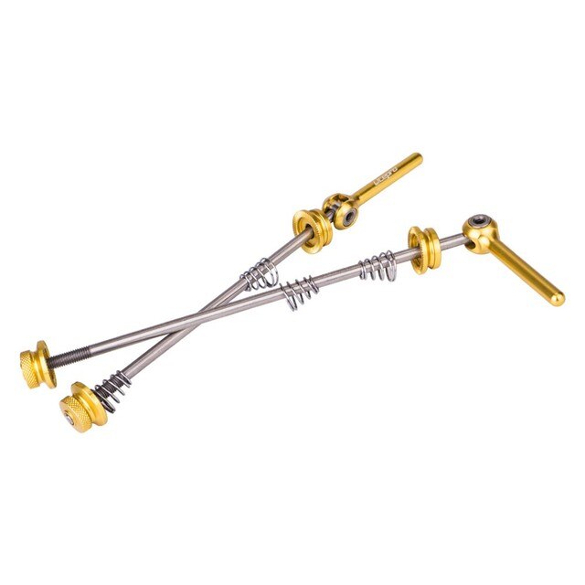 MTB Bike Titanium Quick Release Lever QR Wheel Skewers Axles With 2 Springs Nuts 130mm 135mm Universal Mountain Bicycle Parts: Gold 74 130