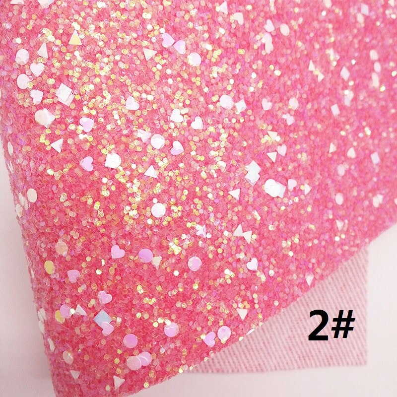 Oranje Chunky Glitter Leer, Strepen Bloemen Gedrukt Faux Leer, litchi Kunstleer Voor Boog A4 21X29Cm Twinkling Ming KM109: 2