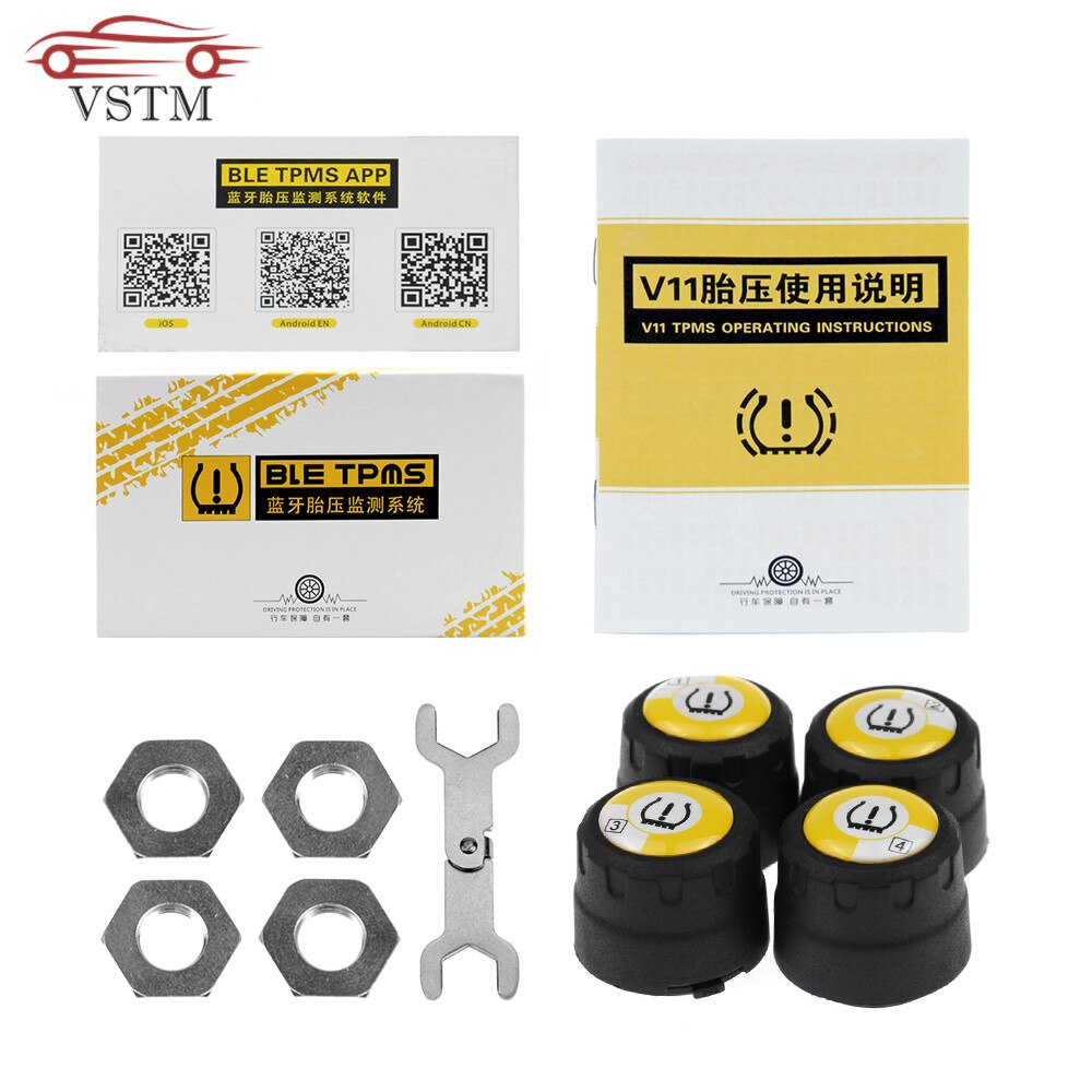 TPMS Bluetooth 4.0 universal external tyre pressure sensor support IOS Android phone Tire Pressure Sensor Easy Install