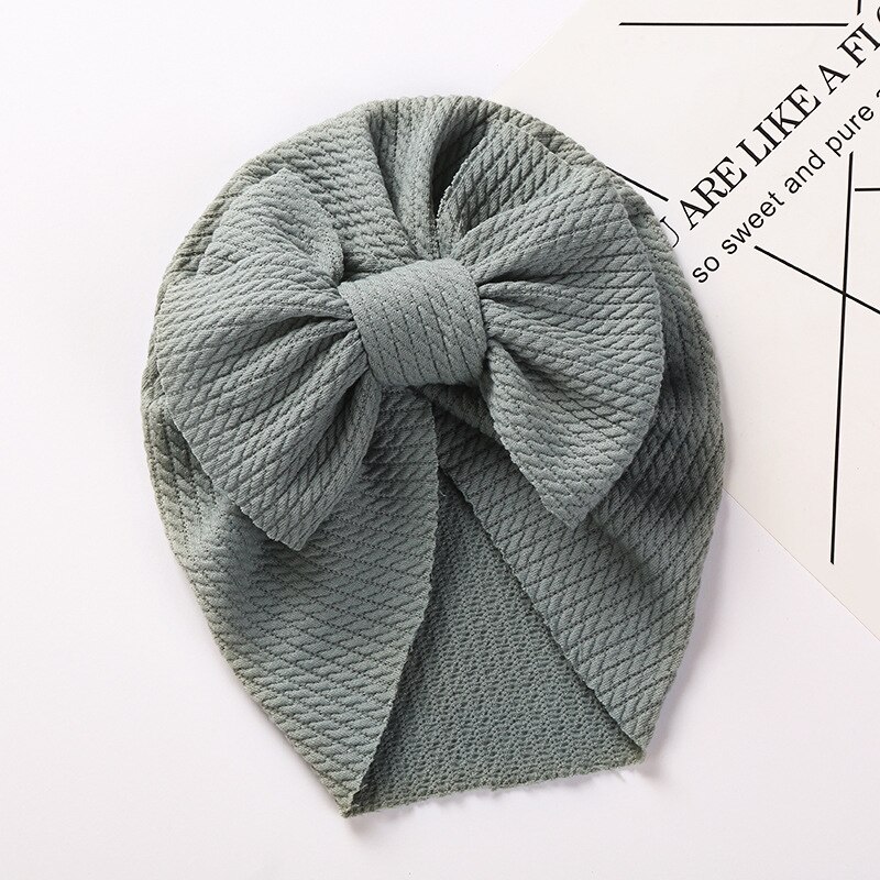 Wafel Tulband Hoed Baby Knoop Boog Hoofdband Baby Zachte Elastische Hoofd Wraps Kids Meisjes Bonnet Mutsen Cap Pasgeboren Hoofddeksels: 4