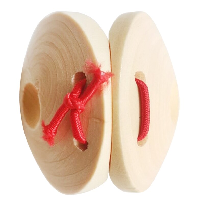 Percussion Instrument Wooden Castanet Party Favors Hand Finger Castanets DIY Wood Castanets Rhythm Musical Instrument 87HF