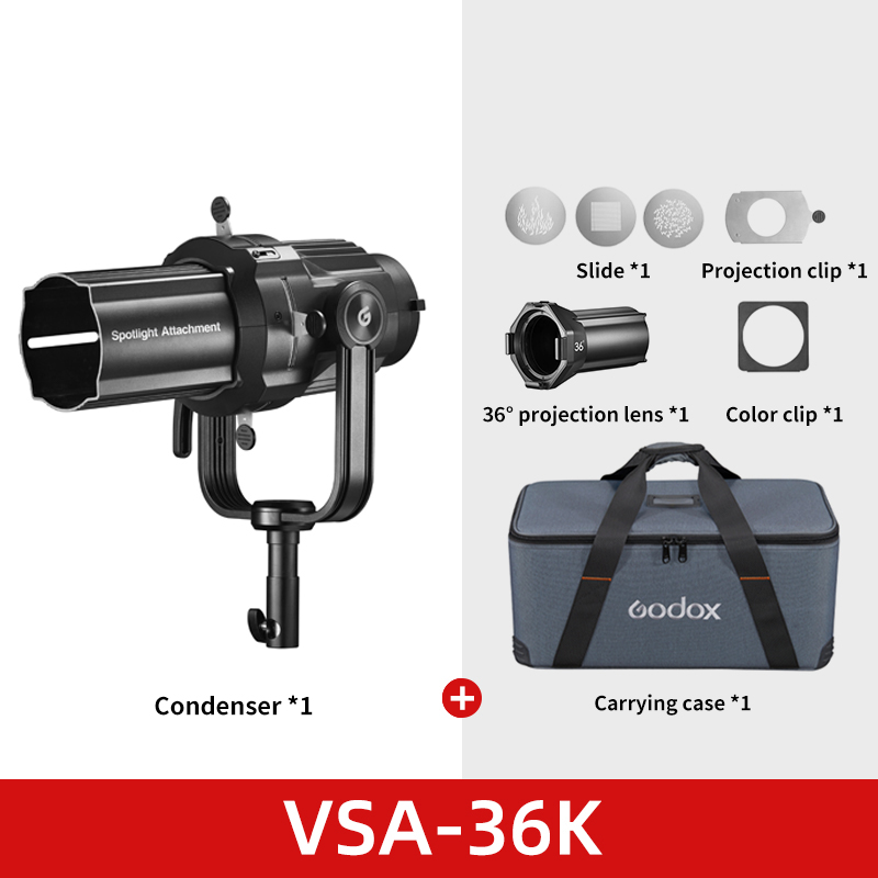 Godox VSA-19K VSA-26K VSA-36K Spotlight Attachment Conical Snoot Optical Condenser with Bowens Mount for VL300 SL150II LED Light