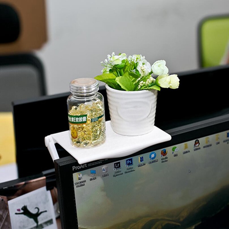 Multi-function Computer Monitor Riser Desktop Support Plastic TV Rack Display Stand Locker Supplies