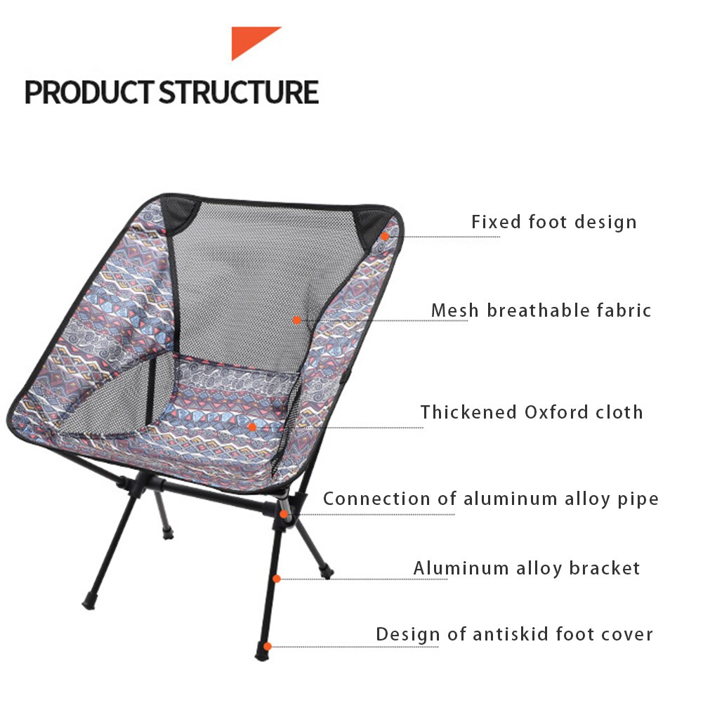 Outdoor Camping Ultralight Chair Aluminum Alloy Portable Folding Camping Seat for Fishing Picnic BBQ Beach Chair