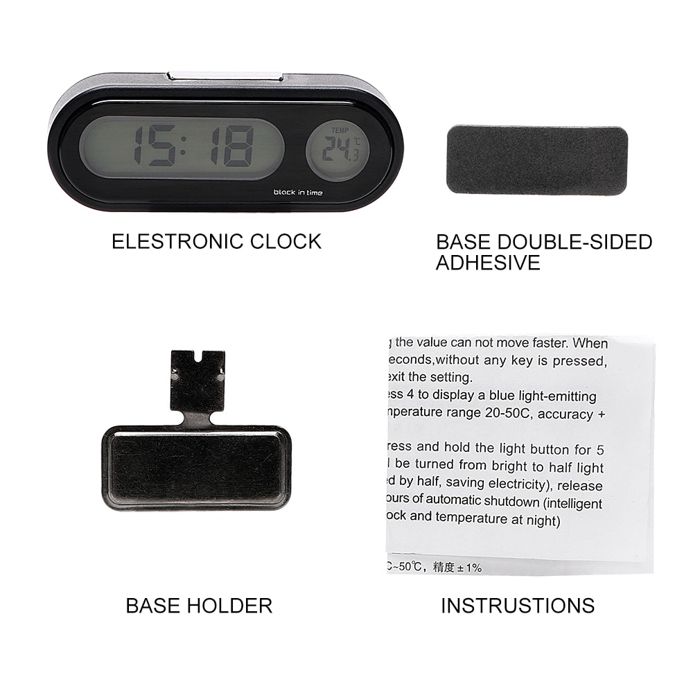 Auto-Styling 2 In 1 Auto Auto Digitale Klok Auto Horloge Automotive Thermometer Hygrometer Decoratie Ornament Klok In Auto