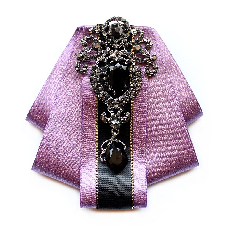 Pajarita de estilo británico de diamante hecho a mano de , traje de novio, pajarita de diamantes de imitación para hombres, accesorios de boda: 1