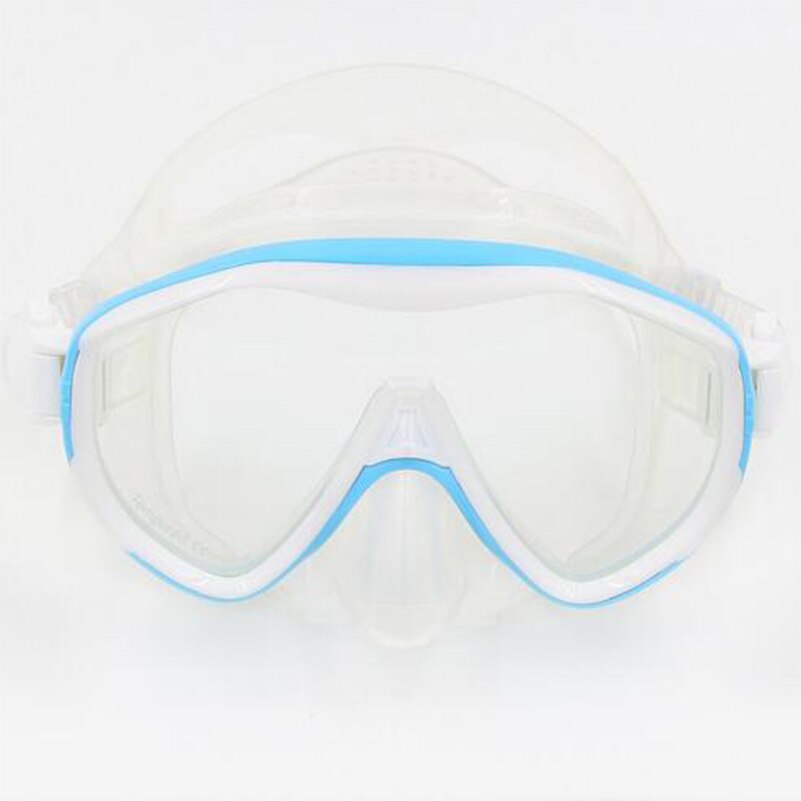 Masque de plongée en Silicone MK100, grande monture, étanche, Anti-buée: light blue