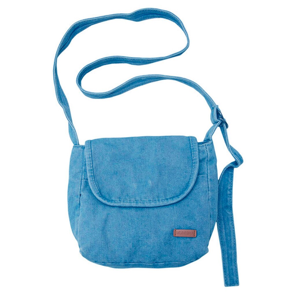 Delle Donne di modo 2019 Retro Sacchetto del Messaggero Semplice Cowboy Borsa Studente Borsa A Tracolla Borsa di Tela Borsa Con Tracolla Tote #40: Light blue