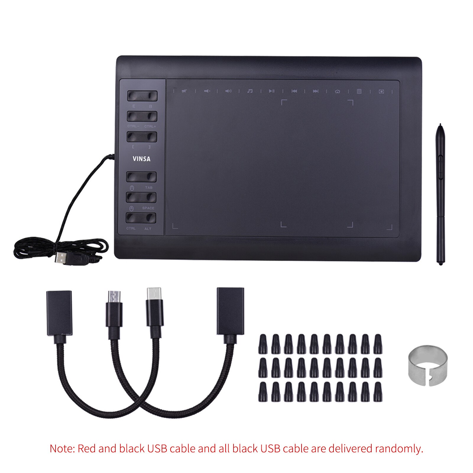 10 Inch Tableta Grafica Graphic Tablet Drawing Tablet 12 Express-Keys With 8192 Levels Battery-Free Stylus Holder: Set 2