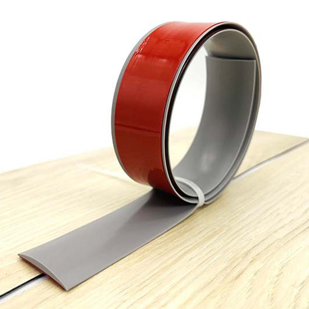 Self Adhesive PVC Flat Floor Transition Strip Laminate Floor Door Divider Strip Adjustable Door Bottom Seal Strip Weatherstrip