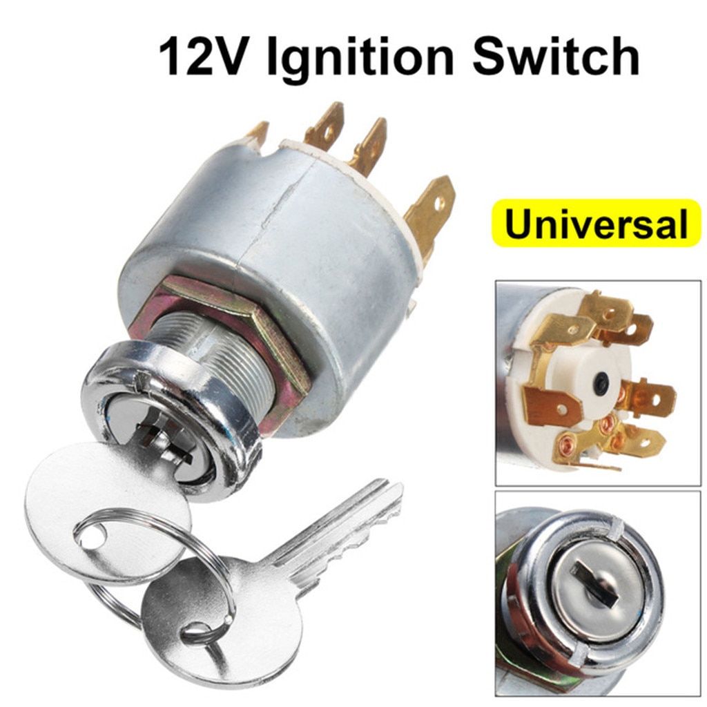 12V Contactslot + 2x Sleutels Auto Motor Boot Universal 4 Positie Contactslot Set Front Voor SPB501 Gat diameter 19Mm 1019