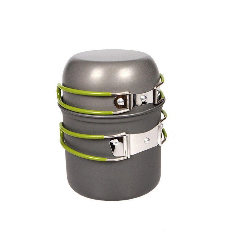 Mini Aluminum Alloy 0.62L/1.2L 2-Piece Set Portable Outdoor Cooker Pot 1-2 Person Travel Camping Pan With Color Box For