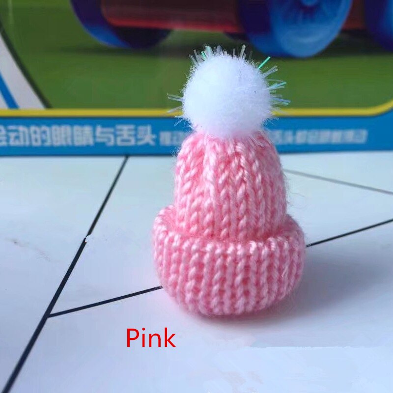 10pc maomao ballen mini breien muts diy pop decoratieve benodigdheden telefoonhoesje tas kledingstuk kunst knutselmateriaal kinderen haar ornament: Roze