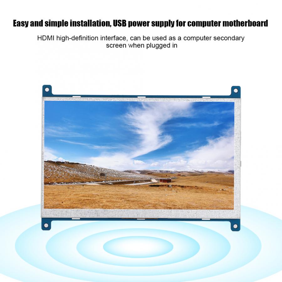 7in Monitor Display IPS Wide Angle High-Definition LCD Chassis for AIDA64 1024x600 Monitor Display