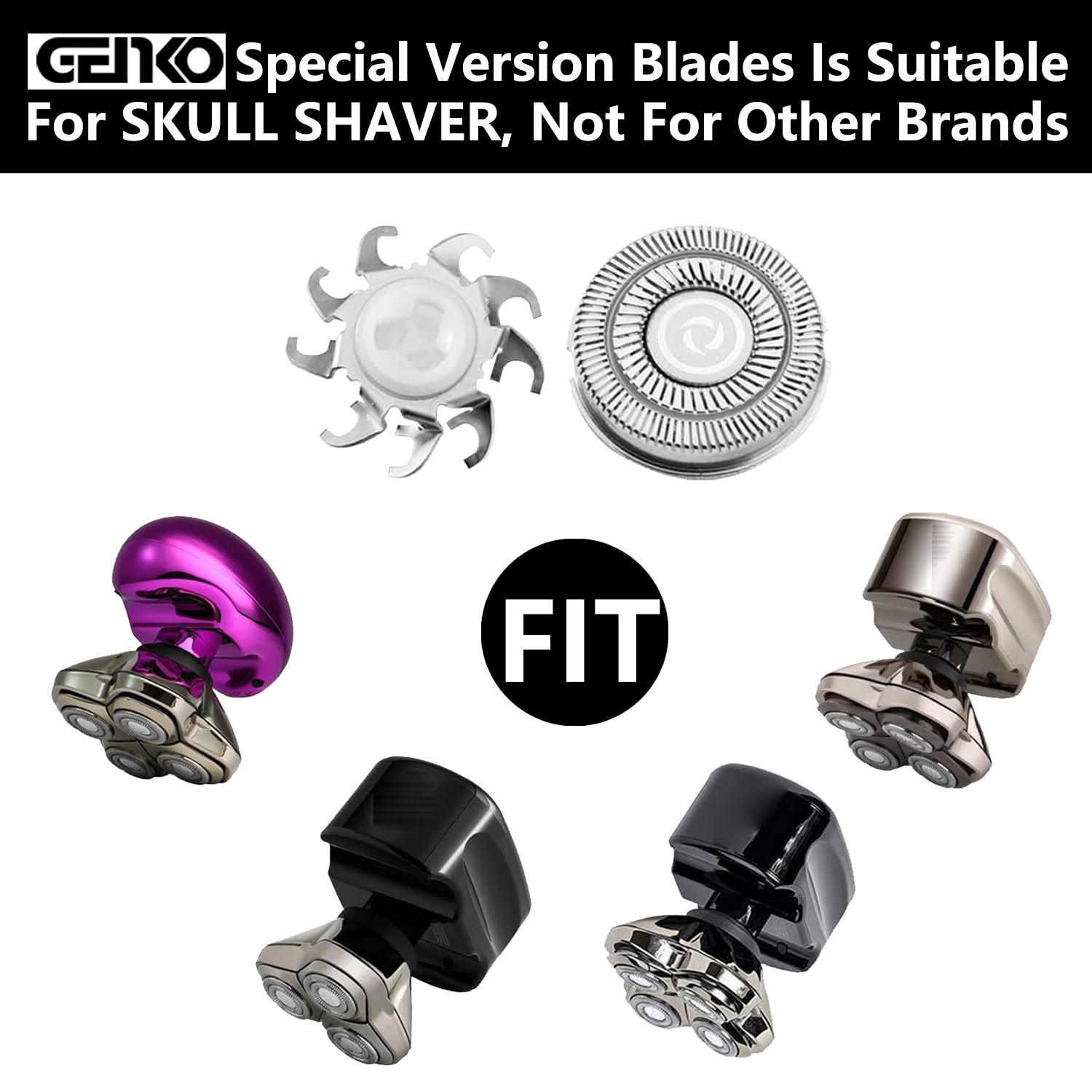 Shaver Head Replacement Blade ,Compatible Skull Shaver Pitbull Gold PRO Shaver Replacement Blade 4 Heads Skull Shaver Blades