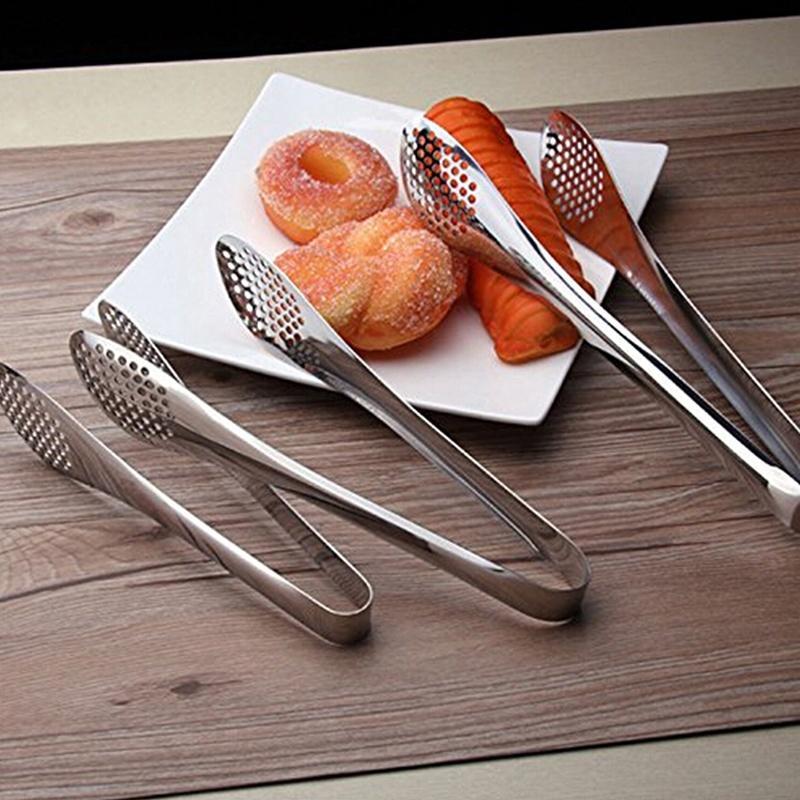 Stainless Steel Food Tongs BBQ Kitchen Cooking Food Serving Buffet Utensil Clip Thickened Steak Clip Bread and Food Tongs
