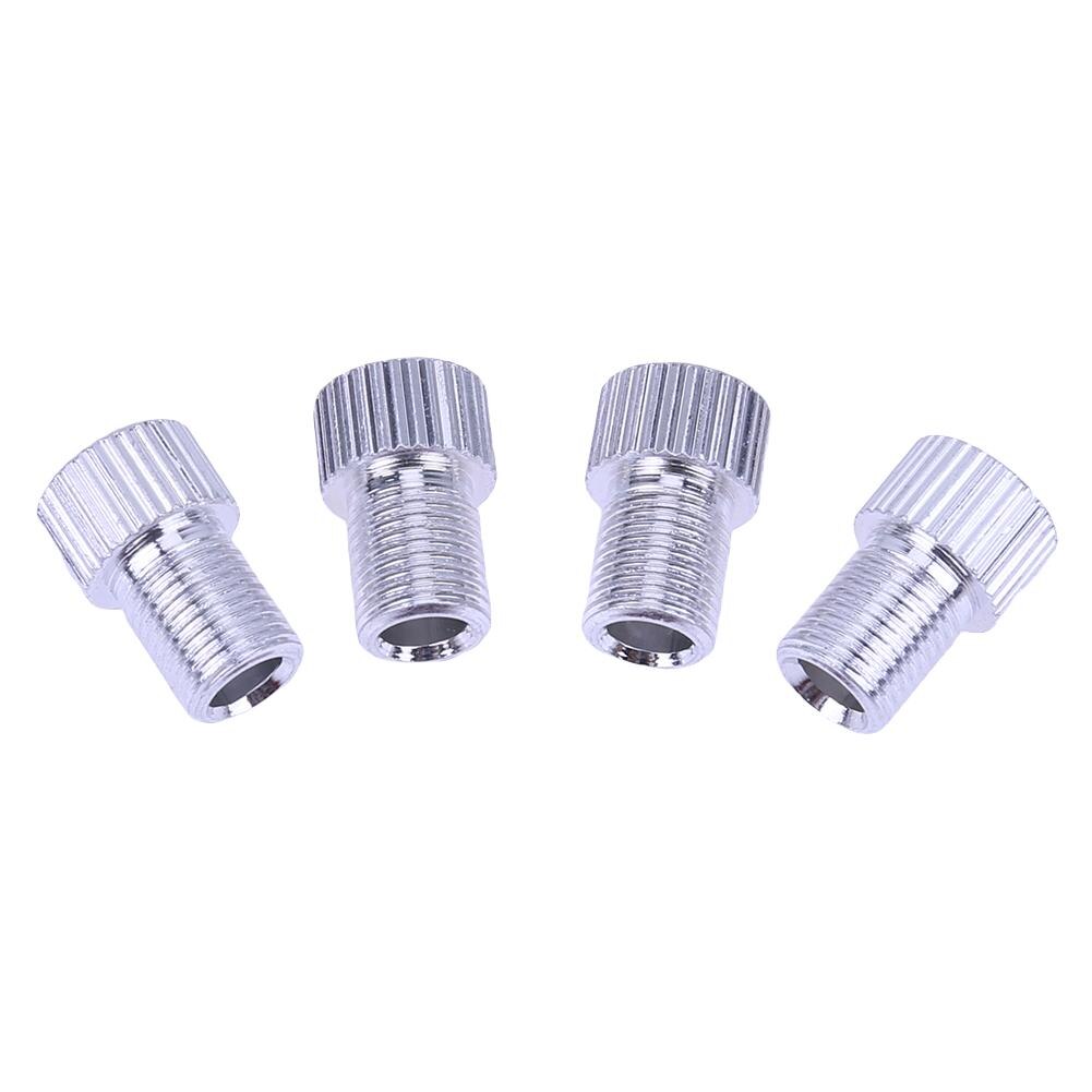 4/5pcs Bicycle Pump Tire Valve Adapter Convert Tire Presta To Schrader Copper Bike Air Valve Adaptor Wheels Nozzle Cycling Tool: 4pcs Silver