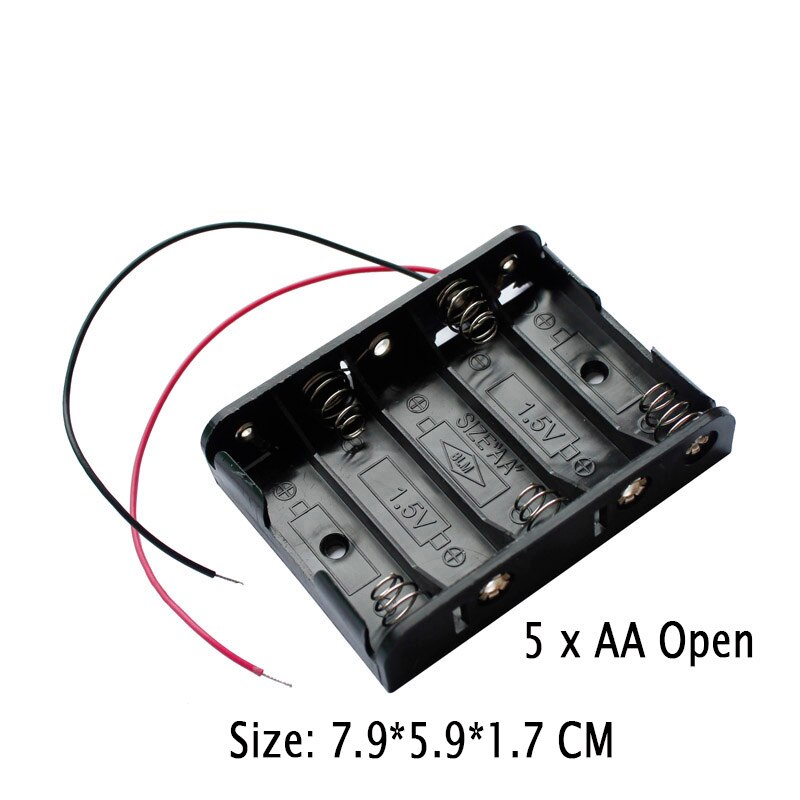 Glyduino-interruptor sellado de pila, 1/2/3/4/5/6/8/10 secciones en el 5 ° compartimiento de batería, interruptor instalado, funda abierta de baterías AA: 5X AA OPEN