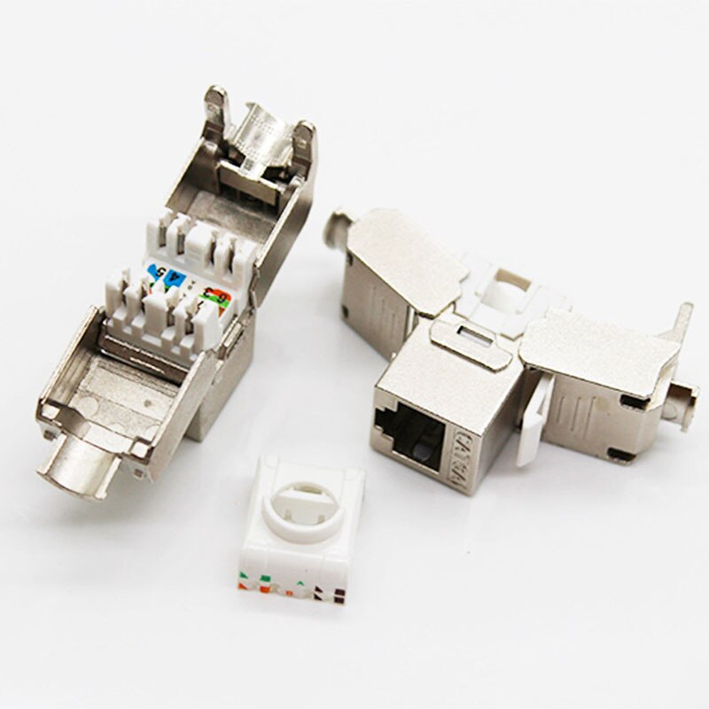 MOOL 6Pcs CAT6A Super Category 6 Zinc Alloy Shielding Module Gigabit FTP Free Printing Module