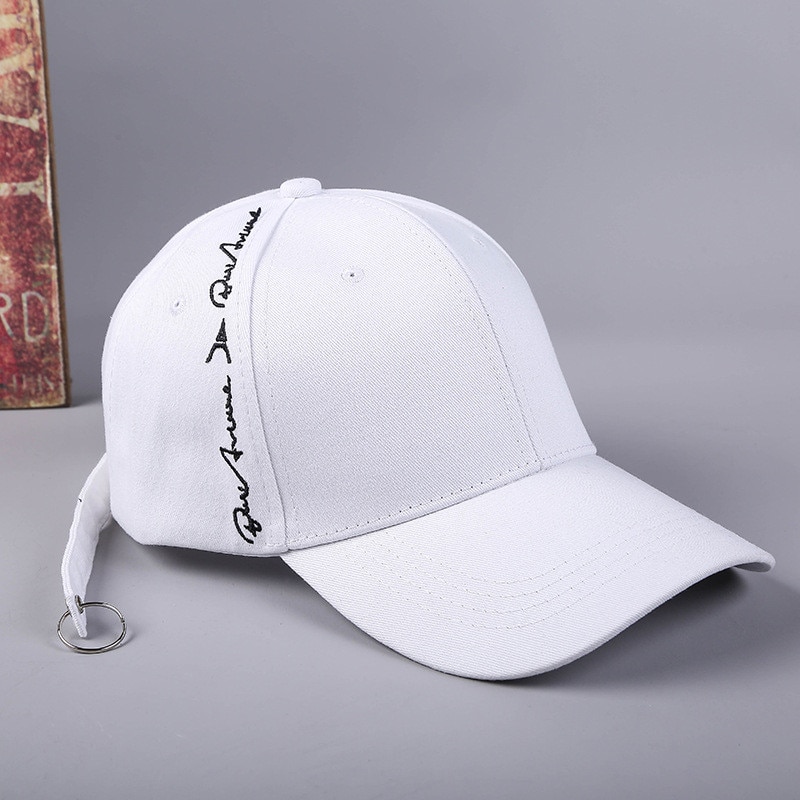 Tappi superiori di Stampa Lettera Del Ricamo casuale Cappelli Solido Berretto di colore Puro Regolabile anca salto di Modo di Snapback cappucci per le Donne Degli Uomini