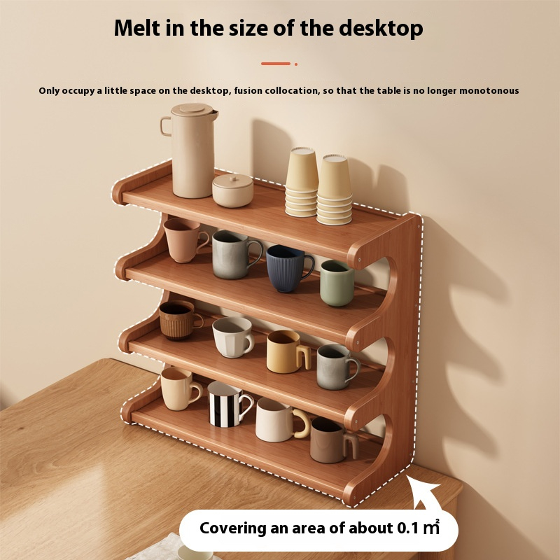 Mehrschichtiges Desktop-Aufbewahrungsregal für Zuhause, Büro und Küche, Organizer mit Getränkehalter für Kücheninseln und Karren