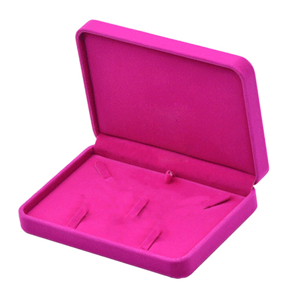 Caja de de terciopelo de lujo, caja de joyería para anillo, pulsera, collar, pendientes, colgante, caja de almacenamiento, vitrina de , organizador de joyería: Rose Red