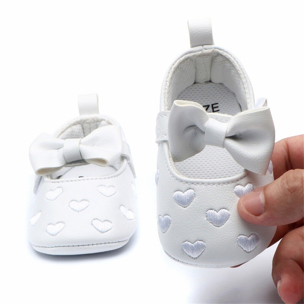 Toddler Kid Baby Girls Bowknot Princess Cute Toddler First Walk Soft Leather Bow Shoes Round Toe Flats Soft Single Shoes#45