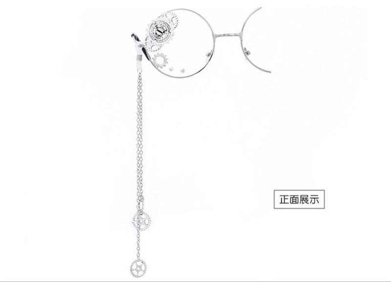 Lolita punk Bat Gear colgantes con gafas personalidad de estudiante con gafas con media montura D023