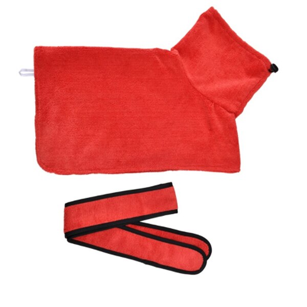 Ręczniki kąpielowe dla małych, średnich i duże psy lub koty, mikrofibra Super chłonny, Pet ręczniki do osuszania, koty i psy szlafroki: High collar red / S
