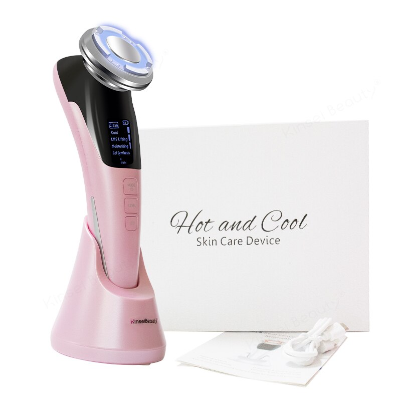 Ultrasone Cool Massager Ems Facial Lifting Ion Led Photon Lichttherapie Huidverjonging Apparaat Rf Ems Gezicht Lift Machine