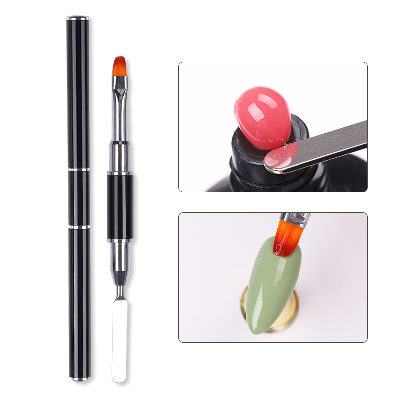 14 Größen Nail Art Pinsel Metallgriff Nail Liner Pinsel Streifenmuster Malpinsel Acryl UV Gel Verlängerung Zeichnung Schnitzstift: plum