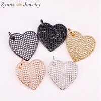 10 pçs strass forma de coração adorável de alta qualidade zircônia cúbica empedrada descobertas joias: Mix Color