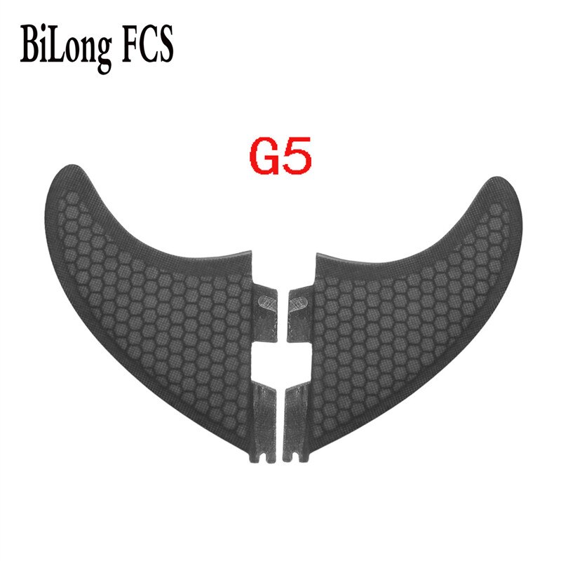 BiLong FCS II-aletas de fibra de carbono para tabla de surf, tamaño G3, G5, G7, Juego de 2 unidades: gray g5