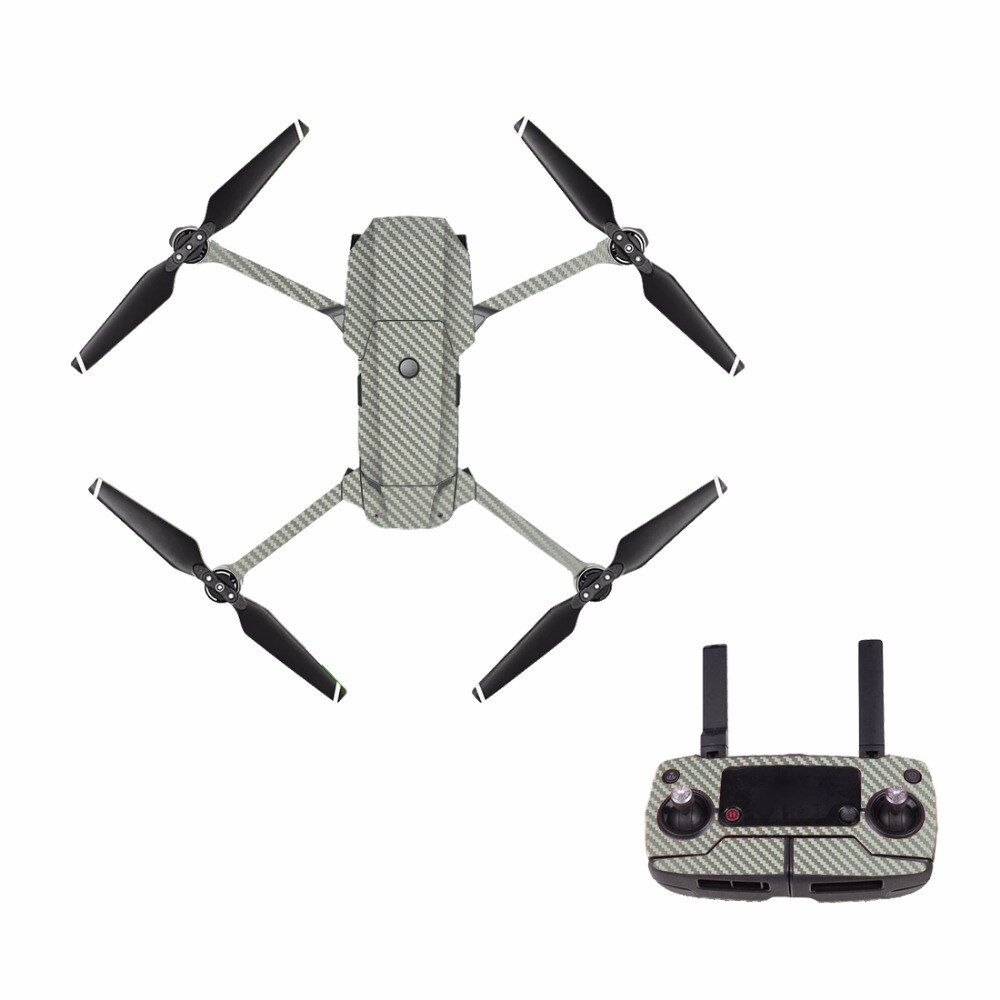 [M0007] grijs voor DJI Mavic Pro Decal Skin Sticker Drone Body + Afstandsbediening + 3 Batterij Bescherming film Beschermhoes