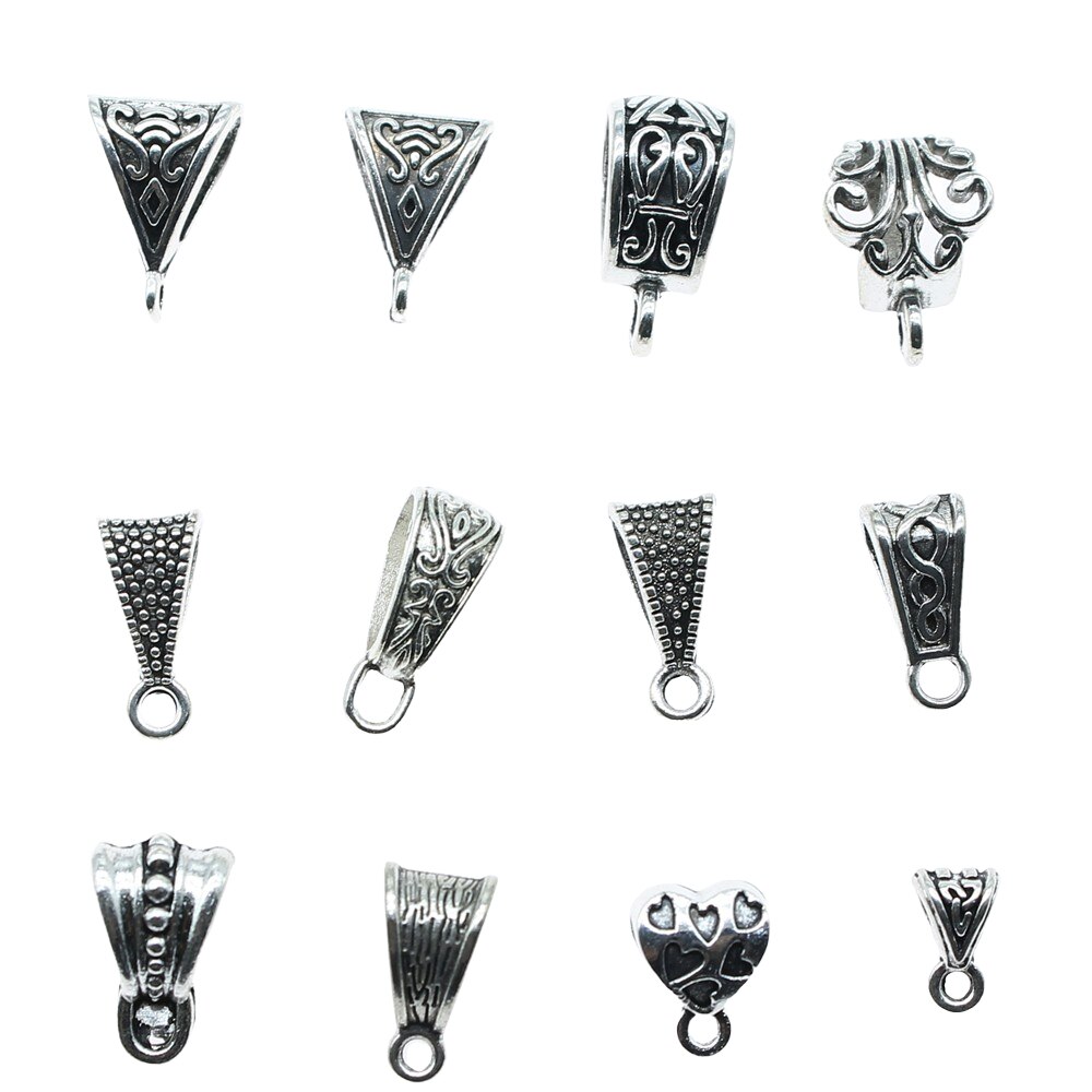 20pcs Connector Charms Bail Beads Antique Silver Color Bail Beads Charms Jewelry Findings DIY Bail Beads Charms Connector