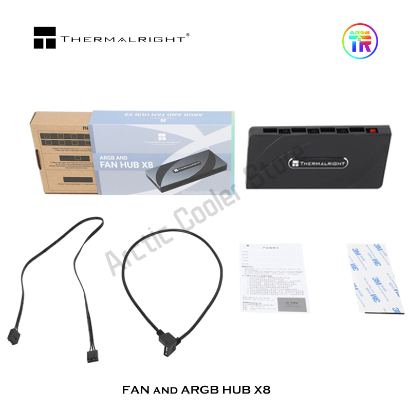 Thermalright FAN and ARGB HUB X8 1 To 8 Expansion 4pin PWM Fan Hub 3pin 5V ARGB Splitter Hub Controller PC Cooling Parts