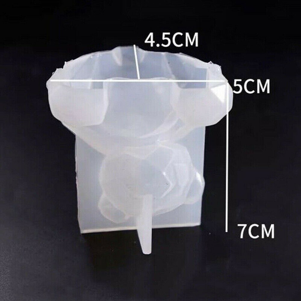 Silikoneform diy krystal epoxy tredimensionel geometrisk bjørnformet form gips aromaterapi bil dekorationsværktøj  #06