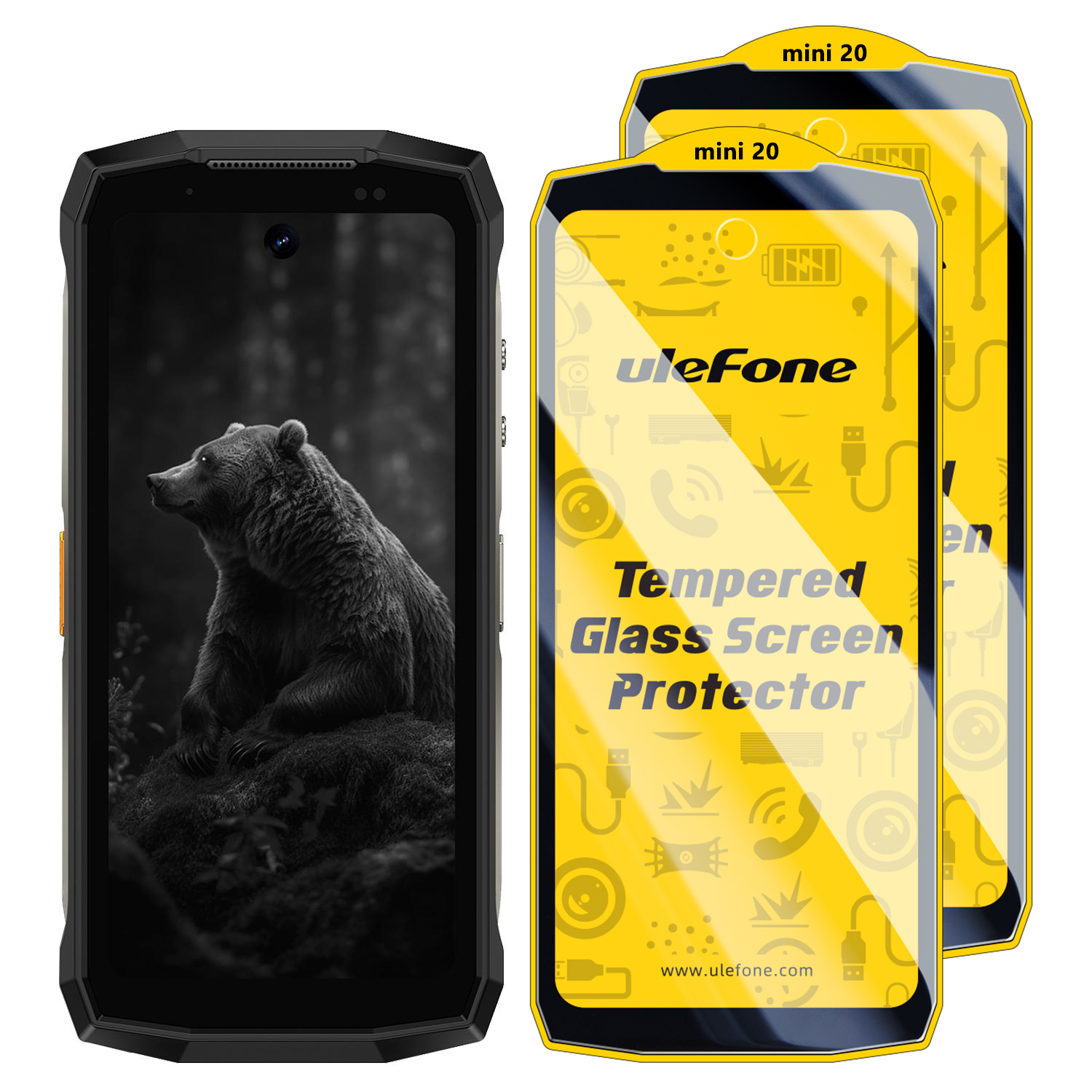 2 stuks/set ulefone armor 34 pro 27 26 25 24 23 22 mini 20 hd anti-vingerafdruk gehard glazen schermbeschermer krasbestendig glas: Roze