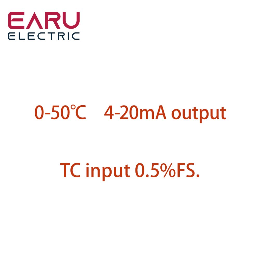 Programmable Thermocouple K J PT100 to 4-20mA Converter TC RTD Input 4-20mA Output Head-mounted Temperature Transmitter: 0-50 TC input 0.5