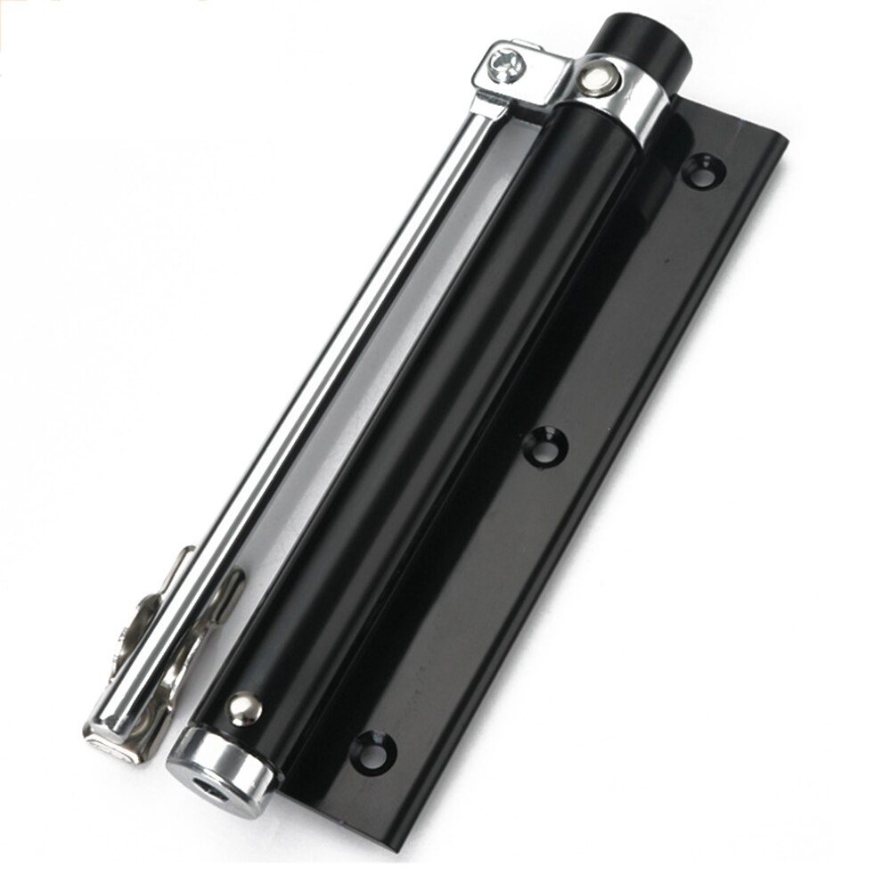 Cierre automático de puerta ajustable, resorte de seguridad, bisagra de cierre automático, fácil de rebote, sin ranuras, punzonadora: Negro