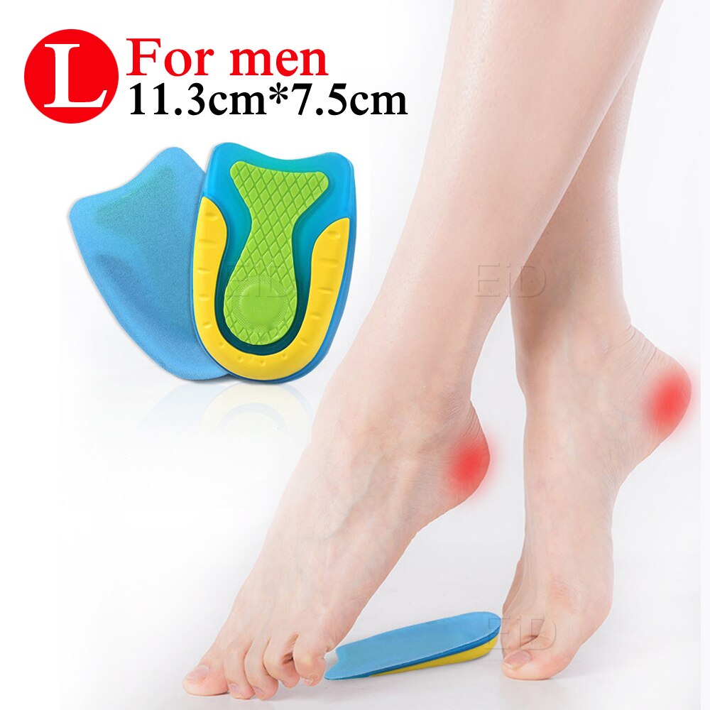 EiD Silicone Non-Slip Gel Soft Sport Shoe Insoles Massaging Orthopedic Insole Foot Care For Feet Shoes Sole Shock Absorption Pad: Half pad For men